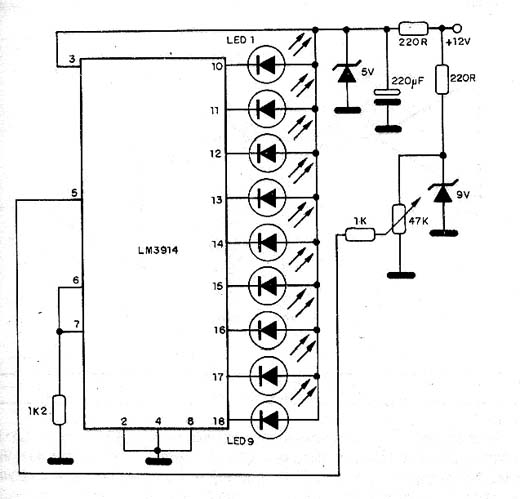 Bargraph de 12 V com o Lm<sup>3</sup>914 Bargraph de 12 V com o Lm<sup>3</sup>914