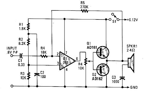 Amplificador com o 741
Amplificador com o 741