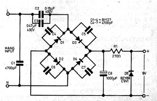 Fonte de 9 V Sem Transformador
Fonte de 9 V Sem Transformador