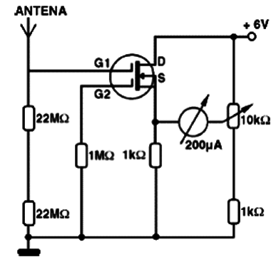 Medidor de Intensidade de Campo Com MOSFET  de Comporta Dupla
