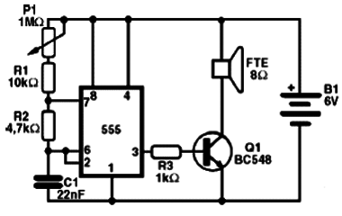 Oscilador de Áudio com o 555
