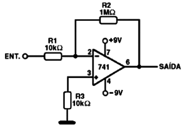 Amplificador 741 Ganho 100
