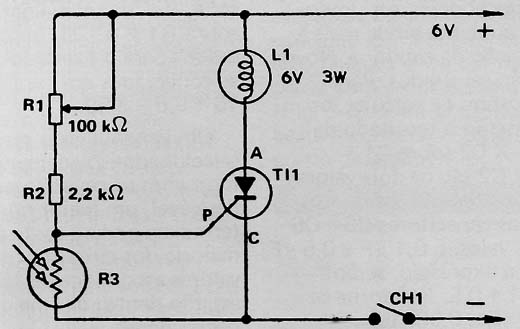 Alarme de Luz com SCR
Alarme de Luz com SCR