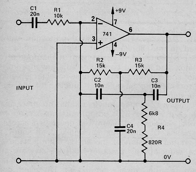  Filtro sintonizado de 1 kHz com o 741 
