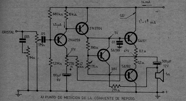 amplificador de 1 W com Transistores Complementares
amplificador de 1 W com Transistores Complementares