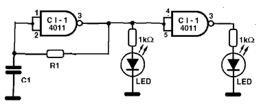 Pisca LED Alternado com o 4011 Pisca LED Alternado com o 4011
