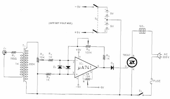 Luz Rítmica com o 741 e Triac
Luz Rítmica com o 741 e Triac