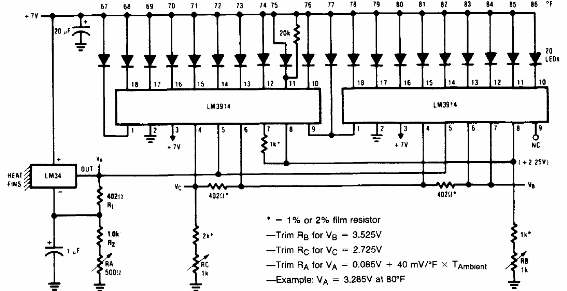  Termômetro Fahrenheit Bargraph LM34 
