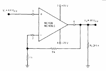 Amplificador Não Inversor Ganho 10 MC1436
Amplificador Não Inversor Ganho 10 MC1436