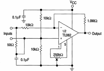 Amplificador AC com o TL062
Amplificador AC com o TL062