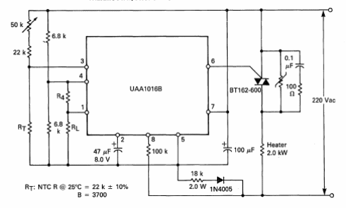 aquecedor com Controle Proporcional µAA1016B 
