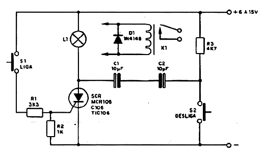  Biestável com Relé e SCR 