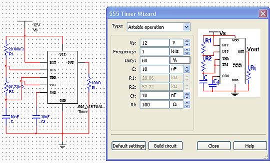 O 555 no Multisim. Basta programar o O 555 no Multisim. Basta programar o