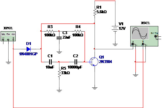    Figura 1 – Circuito do oscilador amortecido.
