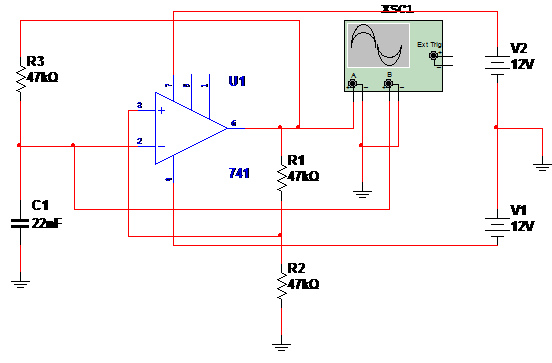    Figura 1 – Circuito do oscilador de relaxação.
