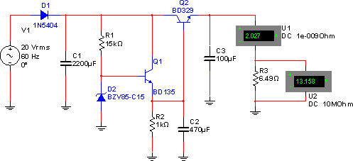 Fonte de 13 V x 2 A. Fonte de 13 V x 2 A.