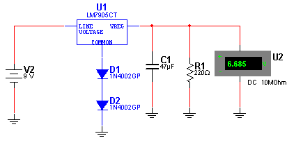 6 V Com o 7805 