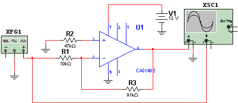  Amplificador Ganho 10 com o CA3140 