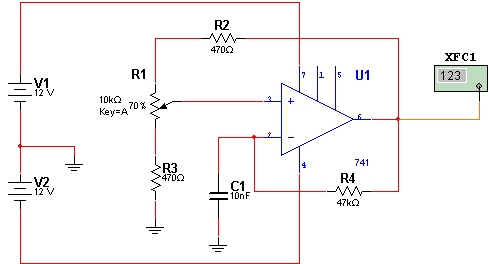 Oscilador de 200 a 4000 Hz com o 741 Oscilador de 200 a 4000 Hz com o 741