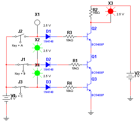Porta NAND de 3 Entradas com Transistores Porta NAND de 3 Entradas com Transistores