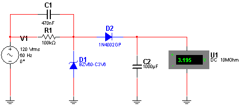 Fonte de 3 V x 20 mA Sem Transformador Fonte de 3 V x 20 mA Sem Transformador