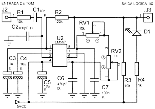 Detector de tom. Detector de tom.