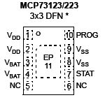 Invólucro do MCP73123. Invólucro do MCP73123.