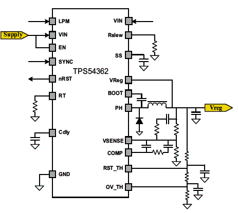 Circuito de aplicação simplificado. 