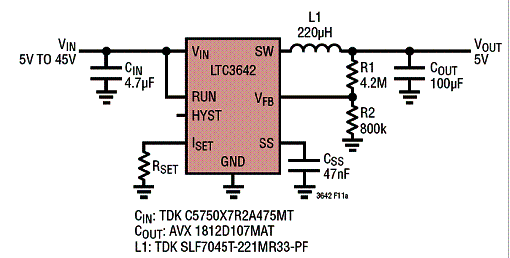 Regulador de 5 V de alta eficiência Regulador de 5 V de alta eficiência