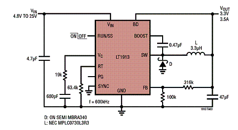 Circuito com 3,3 V de saída 