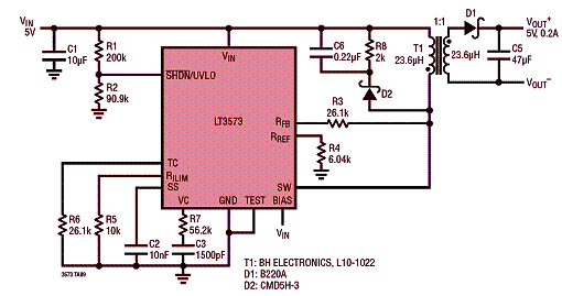 Regulador chaveado de 5 V. 