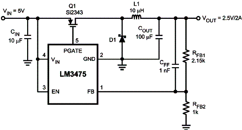 Aplicação típica utilizando o Lm<sup>3</sup>475 Aplicação típica utilizando o Lm<sup>3</sup>475