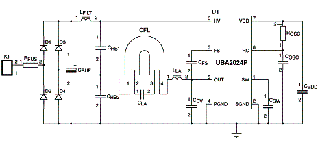 Figura 1 - Circuito simples com lâmpada de 18 W
Figura 1 - Circuito simples com lâmpada de 18 W