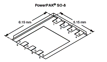 Invólucro do Si7192DP.
Invólucro do Si7192DP.