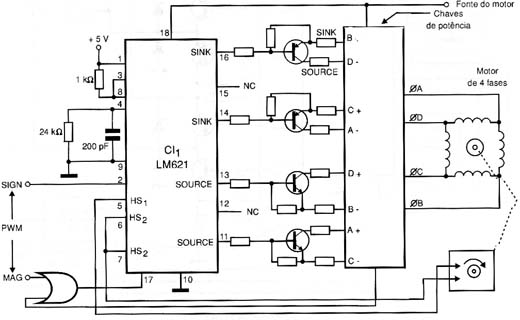 Comutação de Motor de 4 fases.
Comutação de Motor de 4 fases.