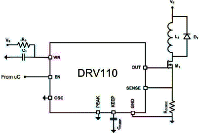 Figura 2 - Circuito de aplicação para o DRV110 Figura 2 - Circuito de aplicação para o DRV110