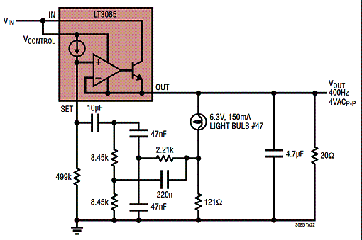 Figura 2- Oscilador de 400 Hz x 5 A
Figura 2- Oscilador de 400 Hz x 5 A