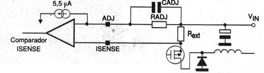 Sensoriamento de corrente com um resistor externo.
Sensoriamento de corrente com um resistor externo.