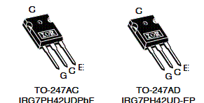 Figura 2 - Invólucros dos IRGPH43UDPbF e IRG7PH42UD-EP Figura 2 - Invólucros dos IRGPH43UDPbF e IRG7PH42UD-EP