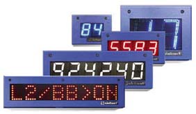 Displays alfa - numéricos de LEDs, encontrados em relógios, rádios e painéis de carros. Displays alfa - numéricos de LEDs, encontrados em relógios, rádios e painéis de carros.