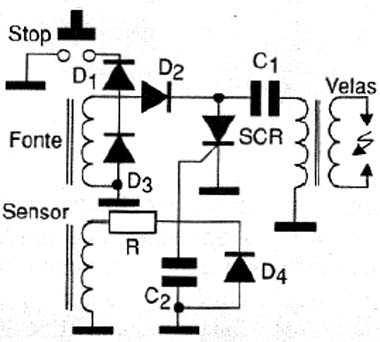 Um circuito com um sensor magnético Um circuito com um sensor magnético
