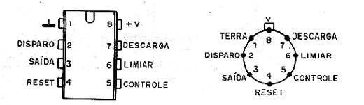 Um 555 em invólucro metálico 