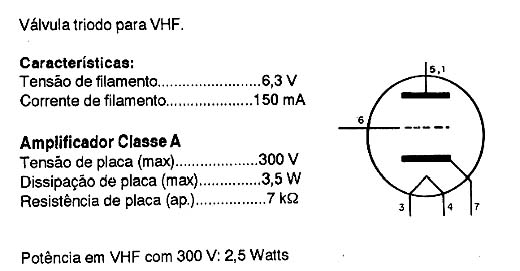 6C4 - Válvula Triodo Para VHF
6C4 - Válvula Triodo Para VHF