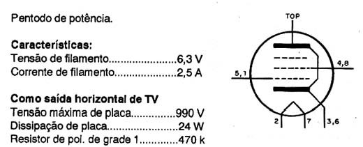 6DQ5 - Válvula Pentodo de Potência
