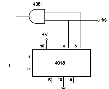  Divisor Contador Até 3 com o 4018 CMOS
