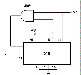 Divisor Contador Até 7 com o 4018 CMOS
Divisor Contador Até 7 com o 4018 CMOS