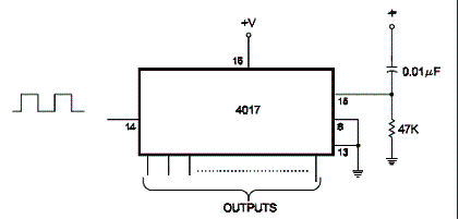 Reset ao Ligar Para o 4017
Reset ao Ligar Para o 4017