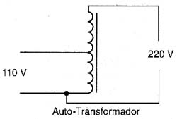 Um alto-transformador possui um enrolamento único comum que funciona como primário e secundário.