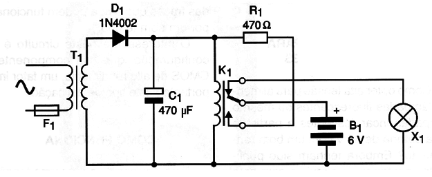 Figura 18 – Circuito da luz de emergência
Figura 18 – Circuito da luz de emergência