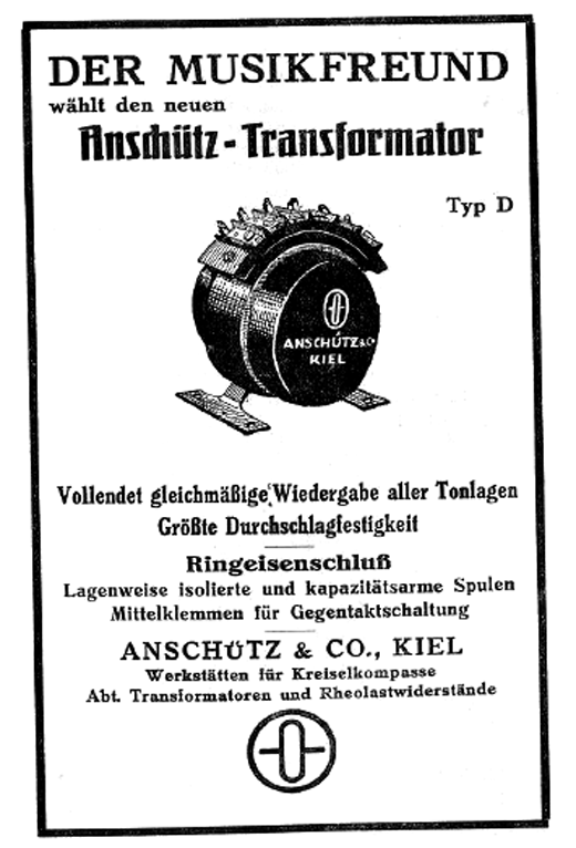 Anúncio de um transformador de 1926 